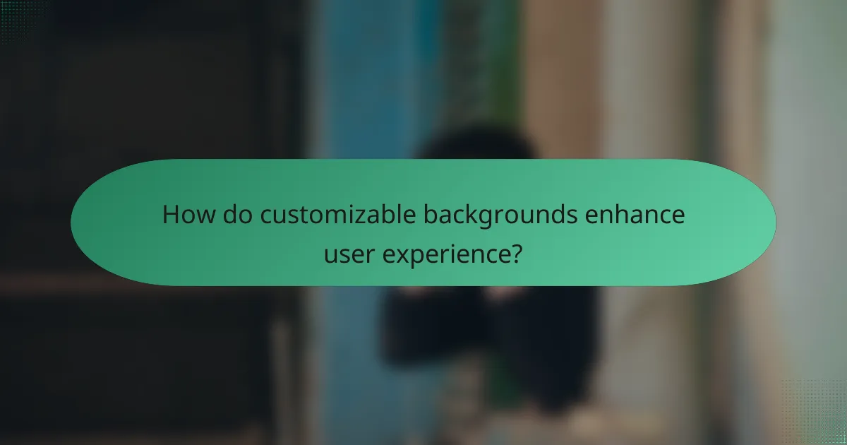 How do customizable backgrounds enhance user experience?