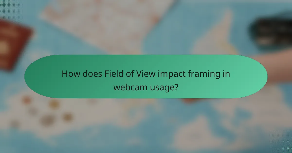 How does Field of View impact framing in webcam usage?