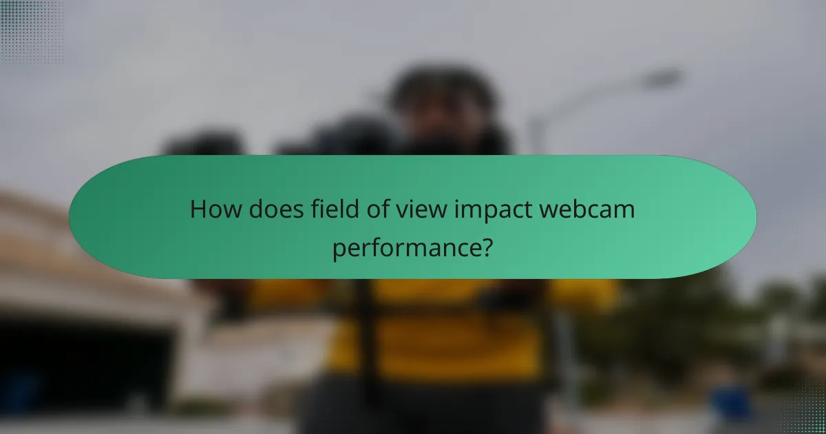 How does field of view impact webcam performance?