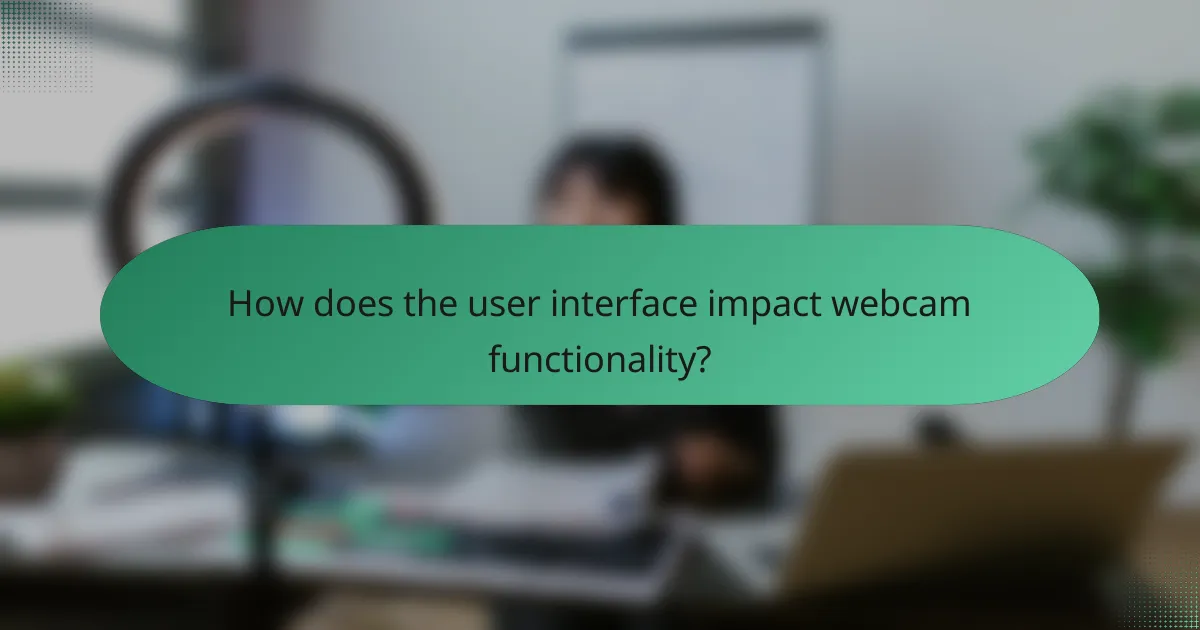 How does the user interface impact webcam functionality?