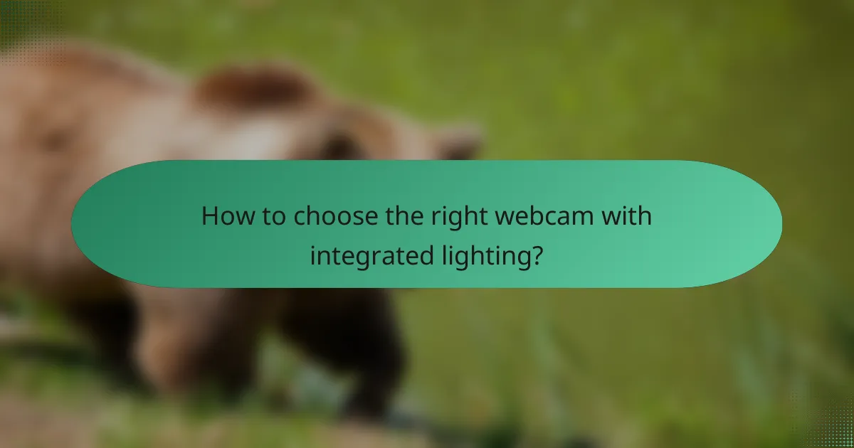 How to choose the right webcam with integrated lighting?