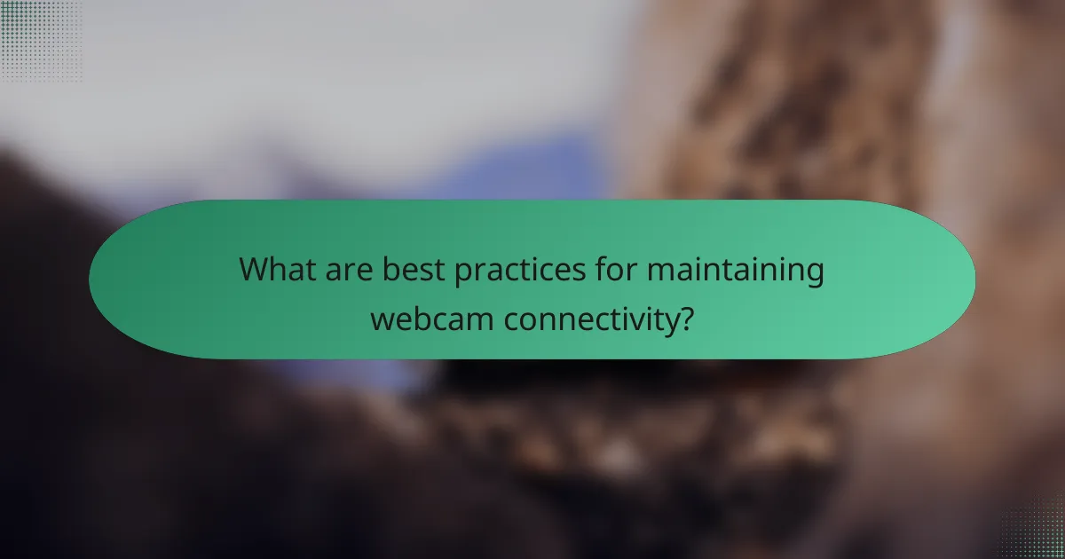 What are best practices for maintaining webcam connectivity?