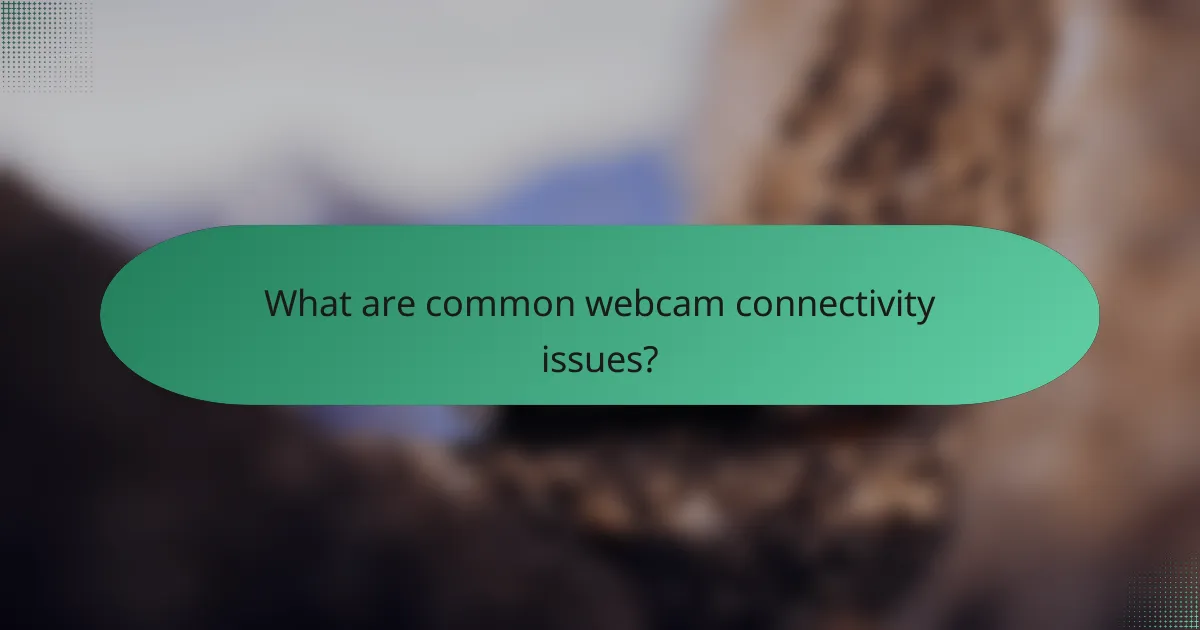 What are common webcam connectivity issues?