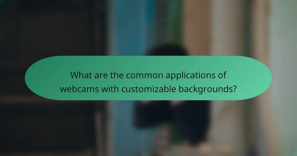 What are the common applications of webcams with customizable backgrounds?