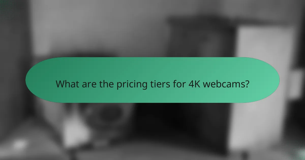What are the pricing tiers for 4K webcams?