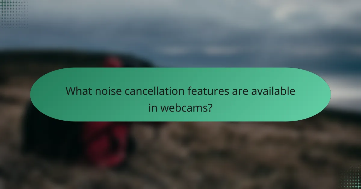What noise cancellation features are available in webcams?