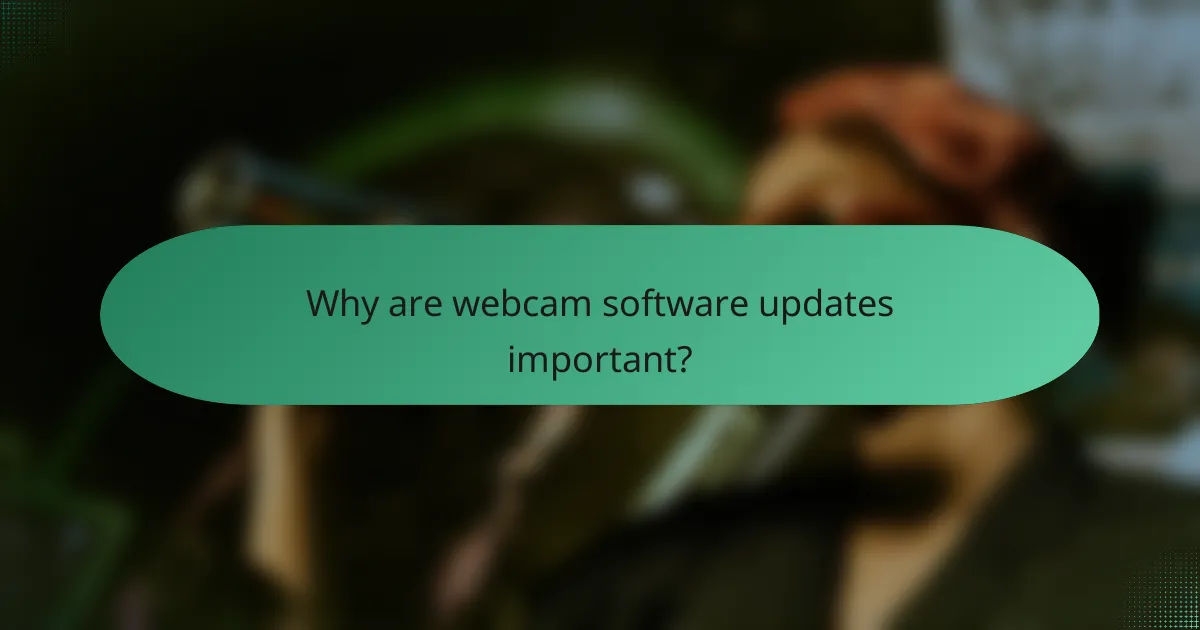 Why are webcam software updates important?